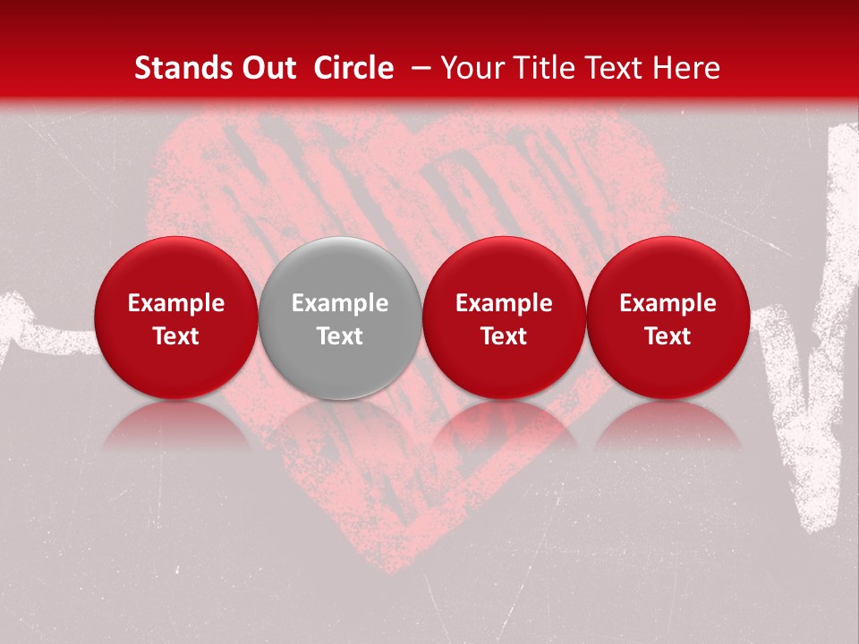 A Red Heart On A Black And Red Background PowerPoint Template