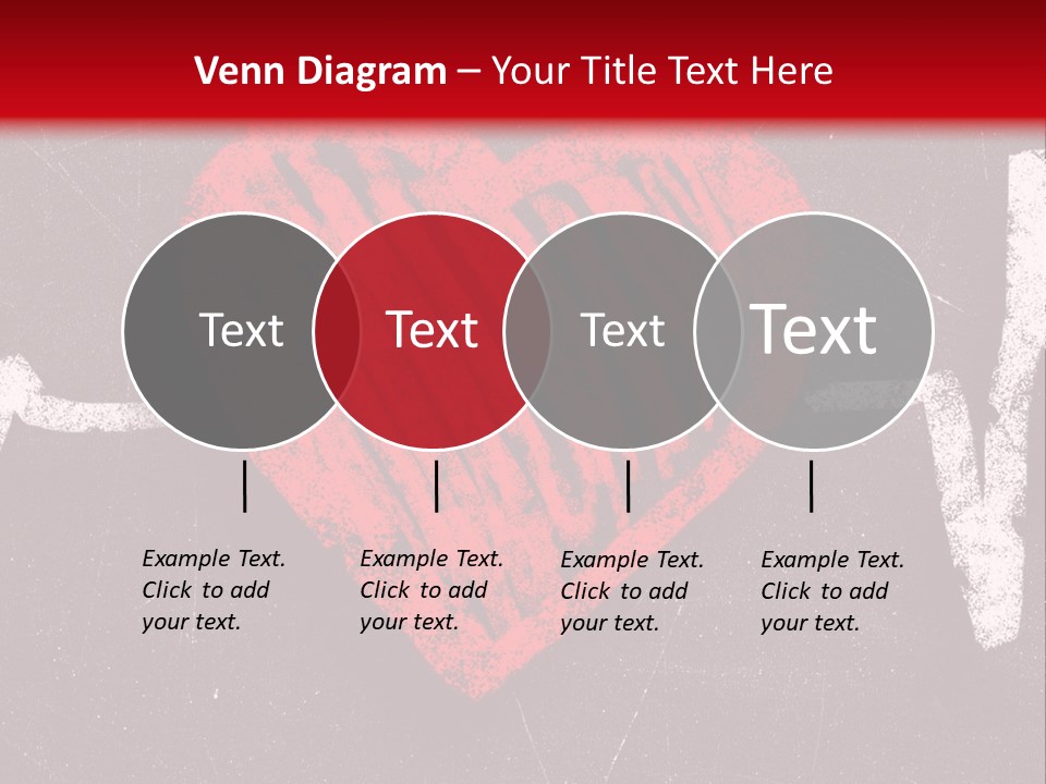 A Red Heart On A Black And Red Background PowerPoint Template