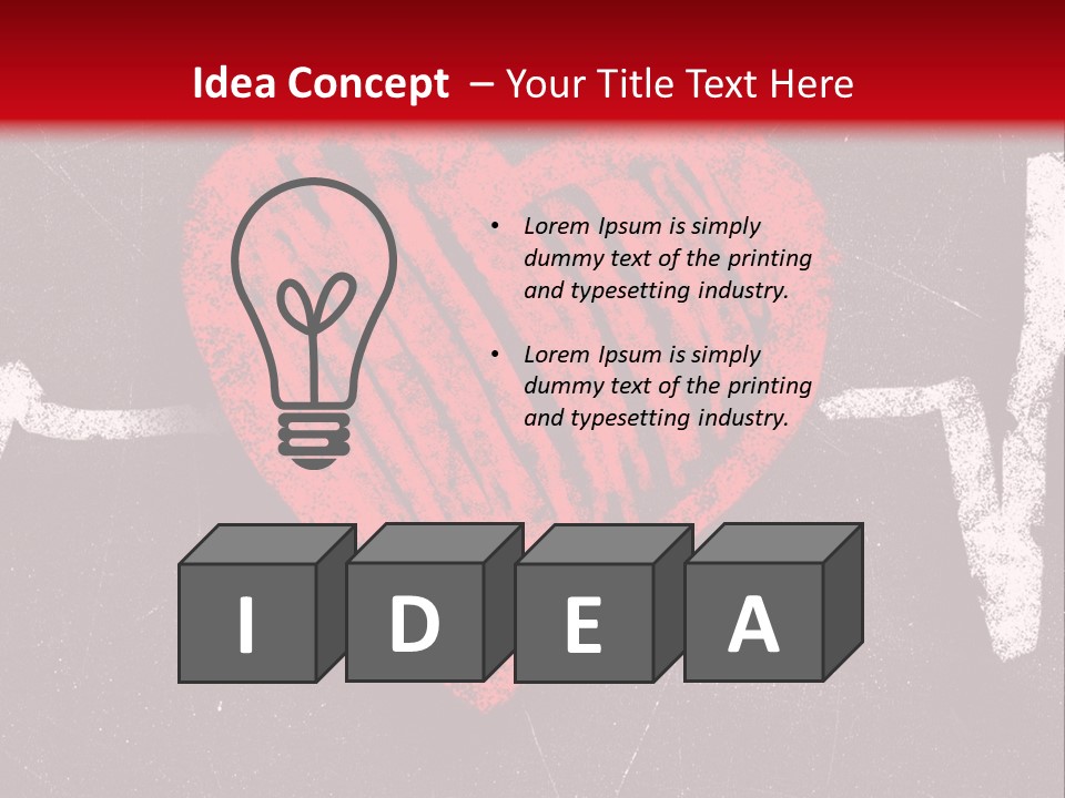 A Red Heart On A Black And Red Background PowerPoint Template