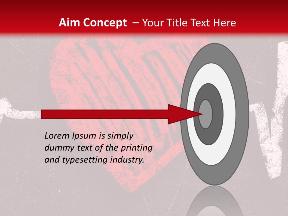 A Red Heart On A Black And Red Background PowerPoint Template