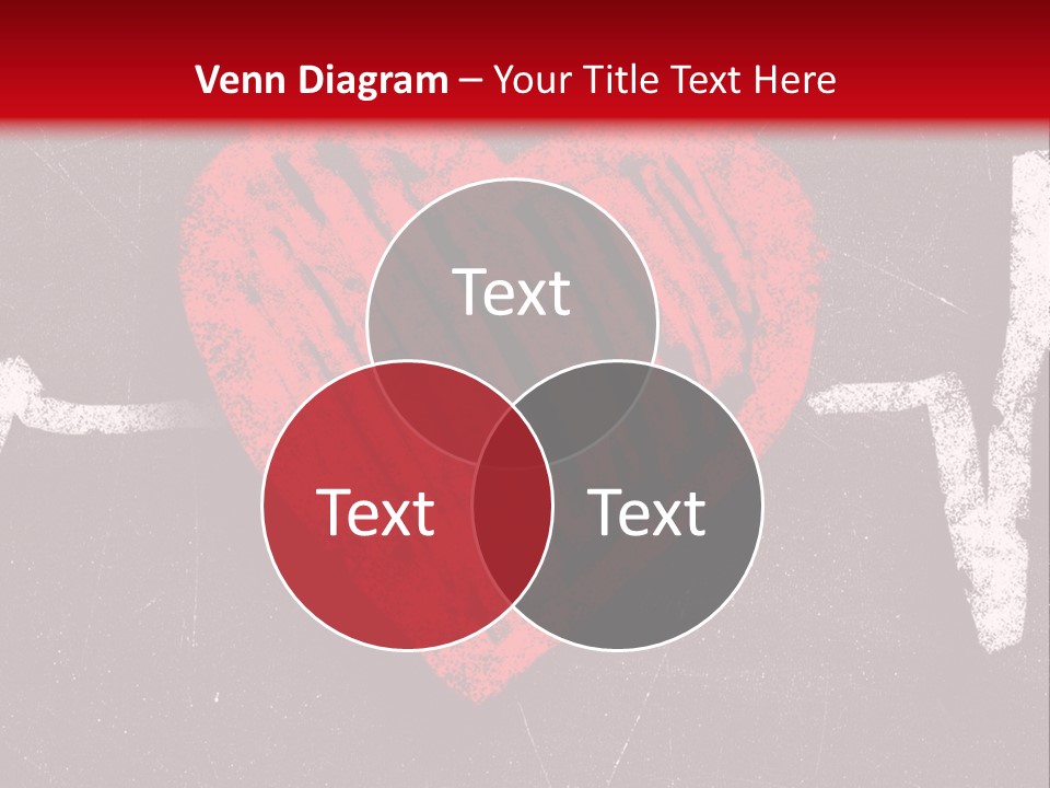 A Red Heart On A Black And Red Background PowerPoint Template