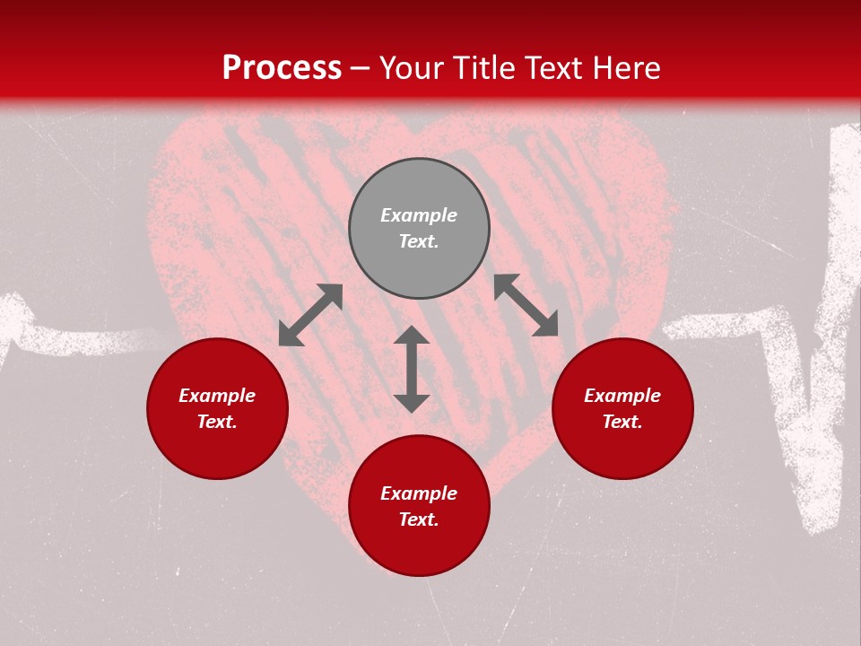 A Red Heart On A Black And Red Background PowerPoint Template