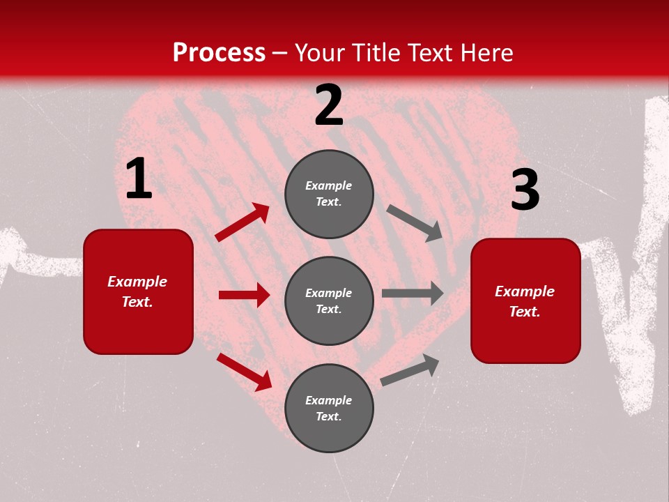 A Red Heart On A Black And Red Background PowerPoint Template