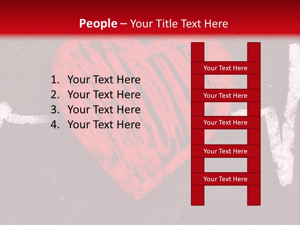 A Red Heart On A Black And Red Background PowerPoint Template