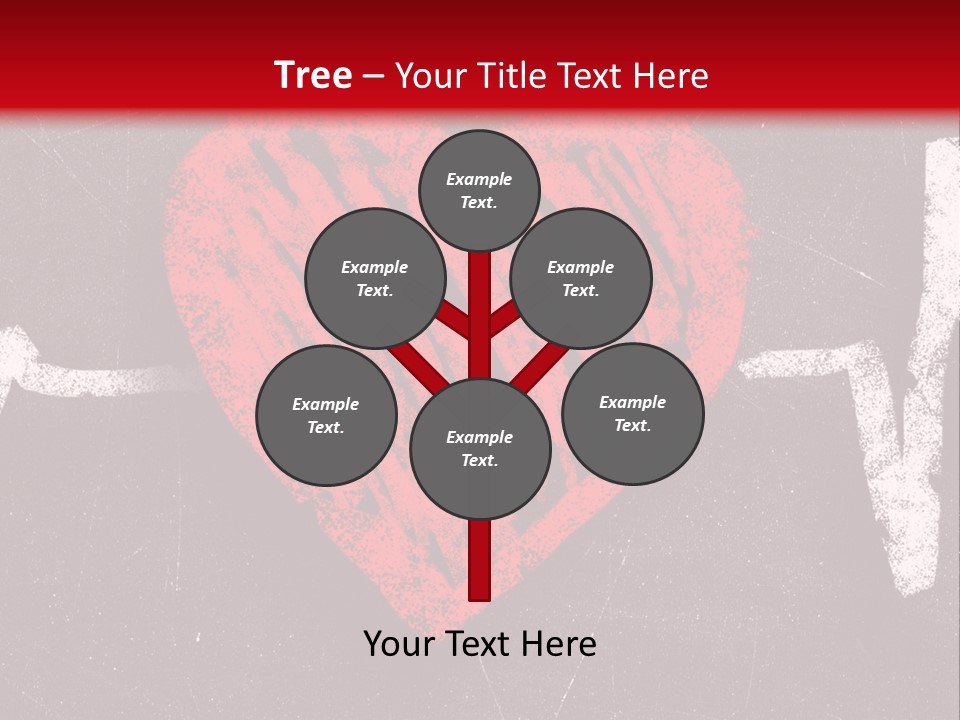 A Red Heart On A Black And Red Background PowerPoint Template