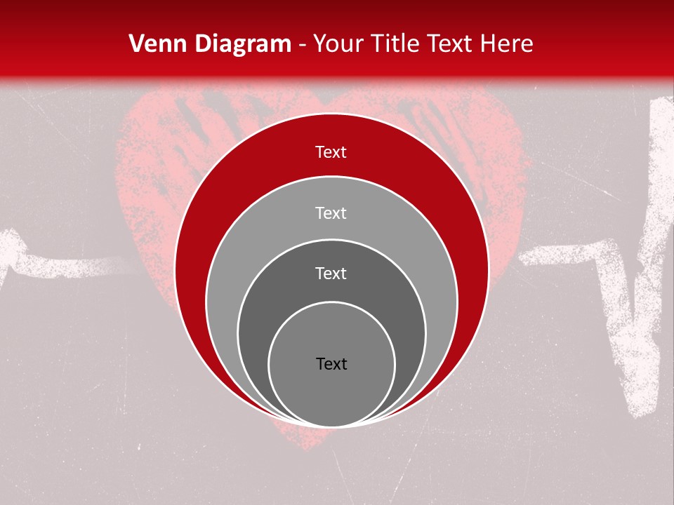 A Red Heart On A Black And Red Background PowerPoint Template