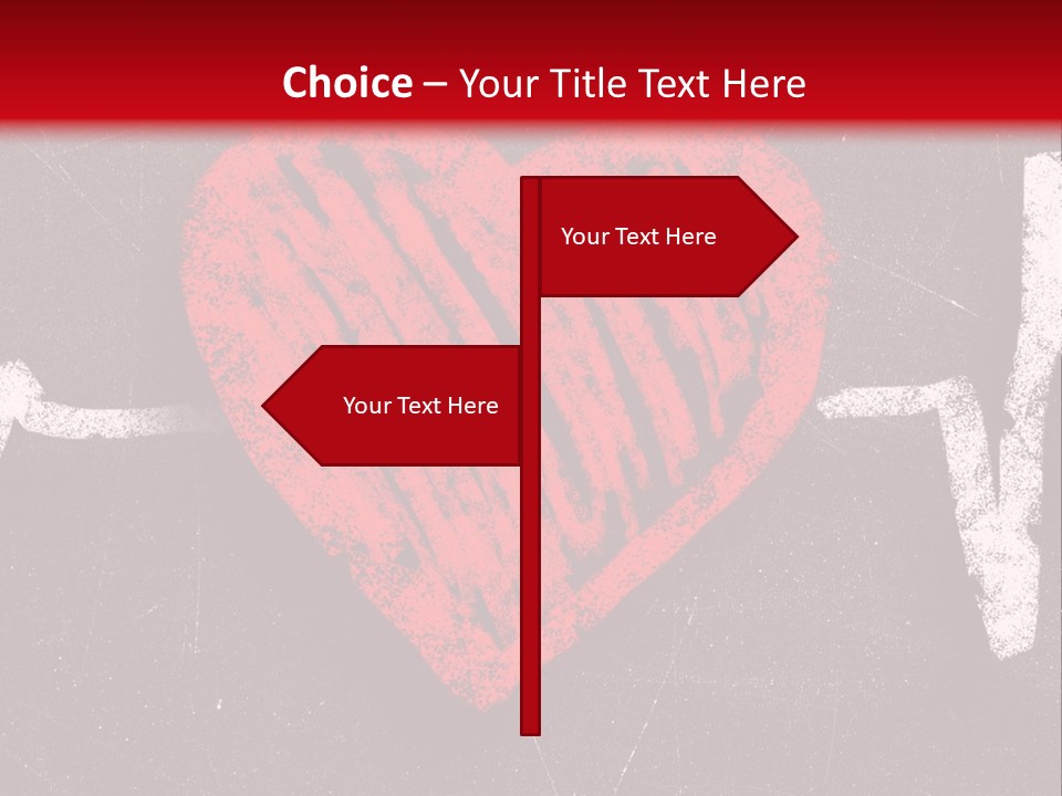 A Red Heart On A Black And Red Background PowerPoint Template