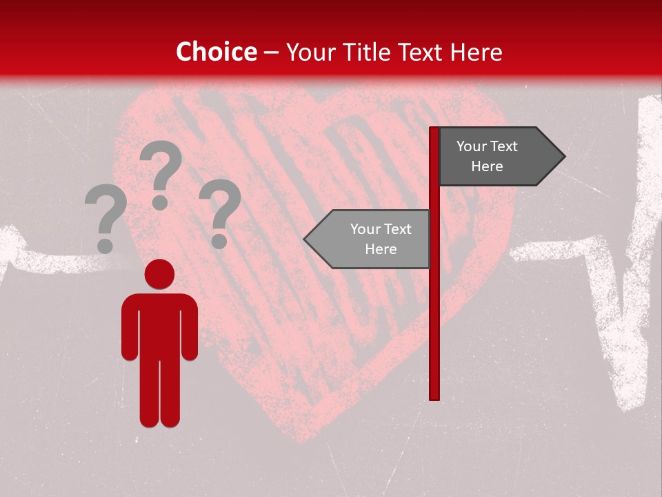 A Red Heart On A Black And Red Background PowerPoint Template