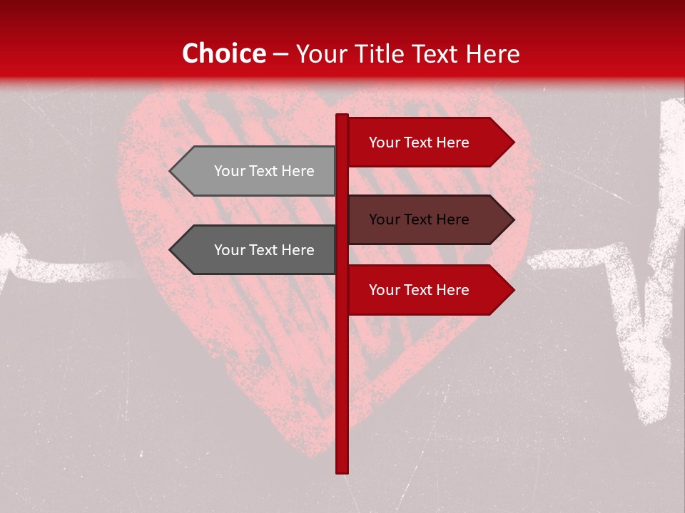 A Red Heart On A Black And Red Background PowerPoint Template