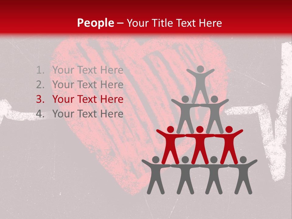 A Red Heart On A Black And Red Background PowerPoint Template