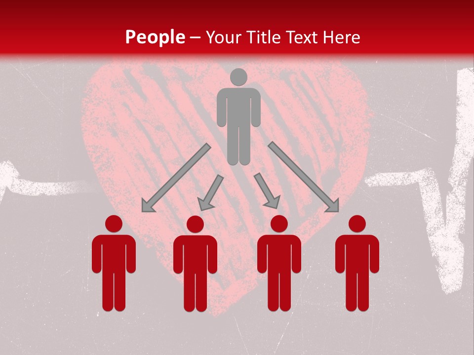 A Red Heart On A Black And Red Background PowerPoint Template