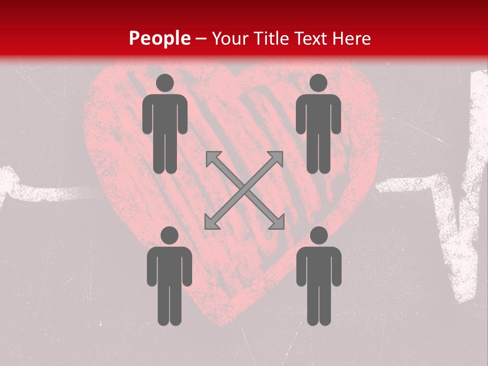 A Red Heart On A Black And Red Background PowerPoint Template