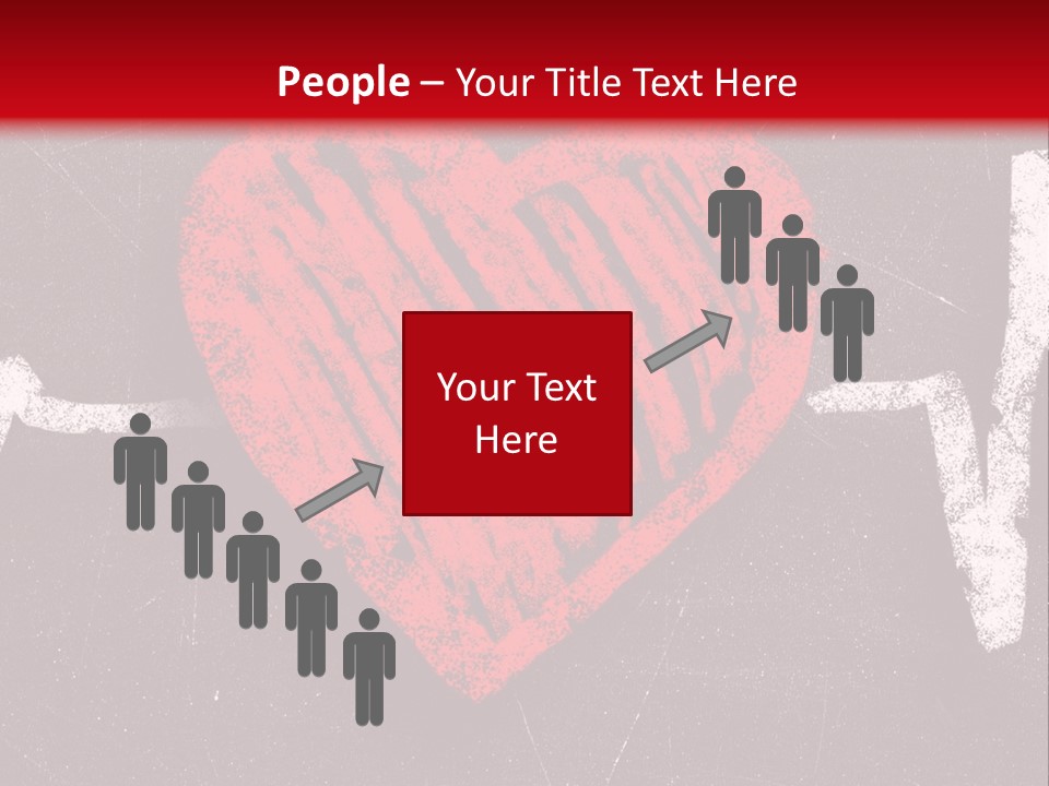 A Red Heart On A Black And Red Background PowerPoint Template