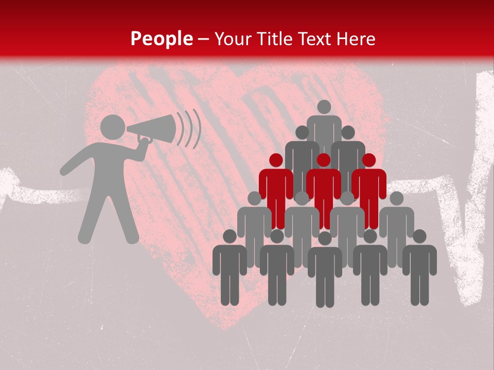 A Red Heart On A Black And Red Background PowerPoint Template