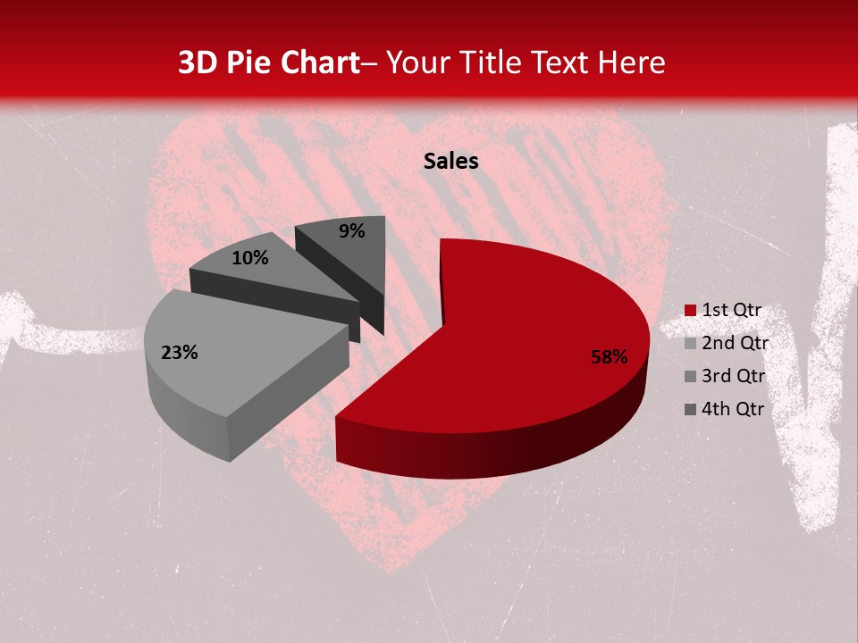 A Red Heart On A Black And Red Background PowerPoint Template