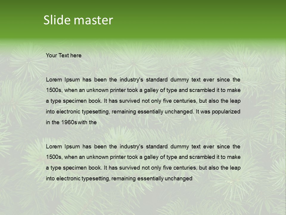 A Bunch Of Green Pine Needles Powerpoint Template PowerPoint Template