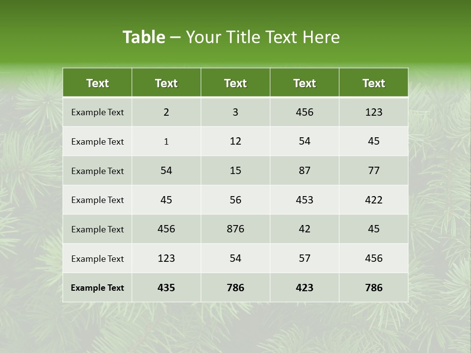 A Bunch Of Green Pine Needles Powerpoint Template PowerPoint Template