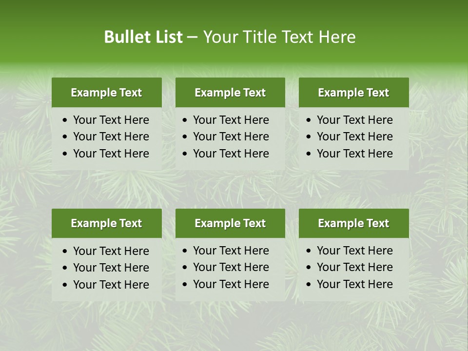 A Bunch Of Green Pine Needles Powerpoint Template PowerPoint Template