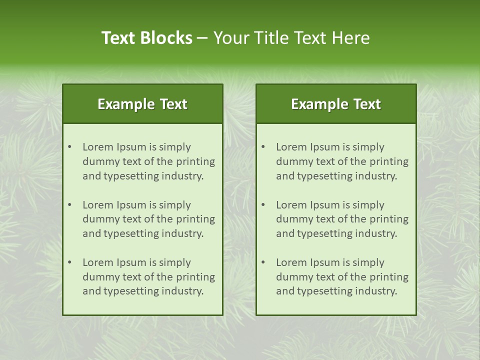 A Bunch Of Green Pine Needles Powerpoint Template PowerPoint Template