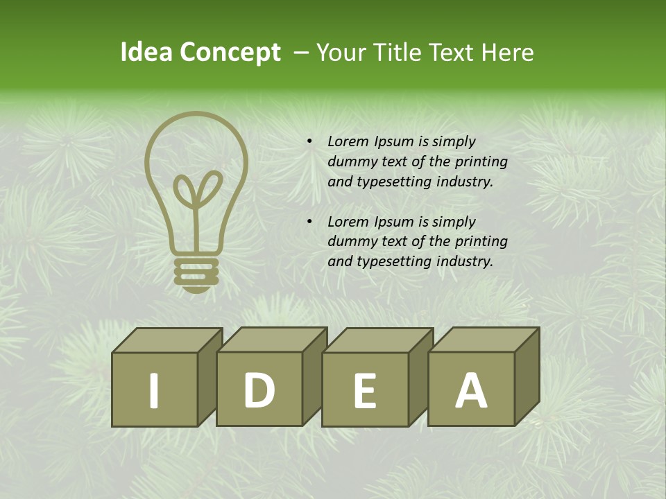 A Bunch Of Green Pine Needles Powerpoint Template PowerPoint Template