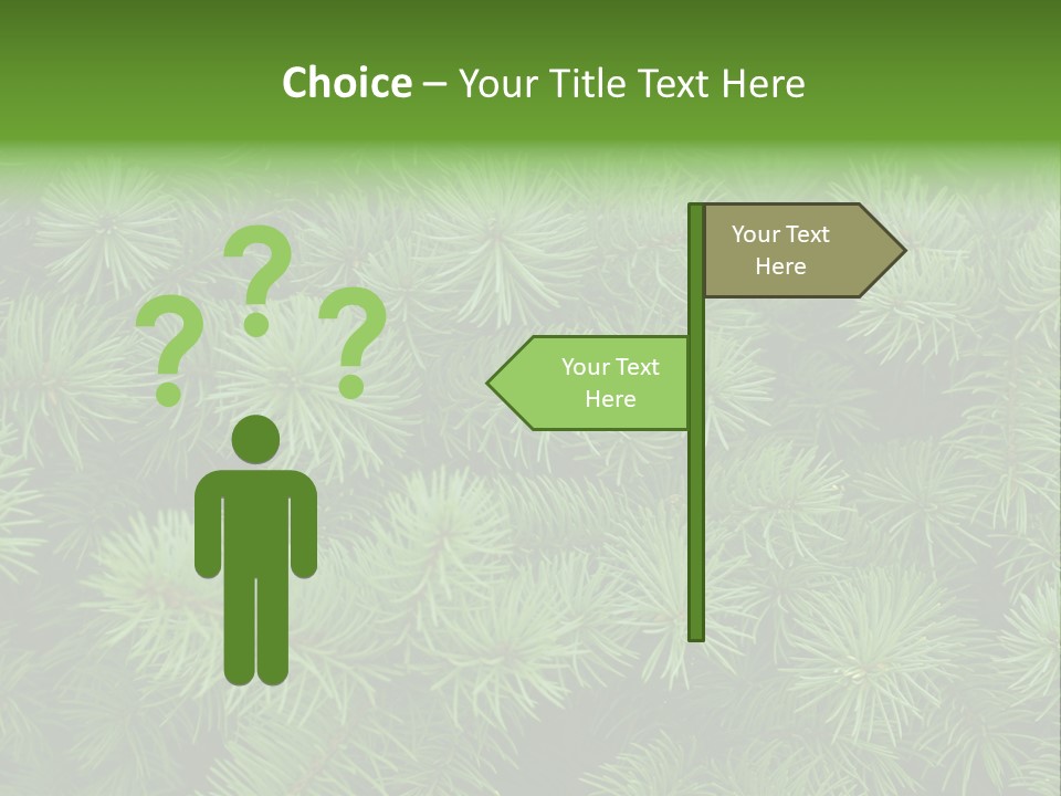 A Bunch Of Green Pine Needles Powerpoint Template PowerPoint Template