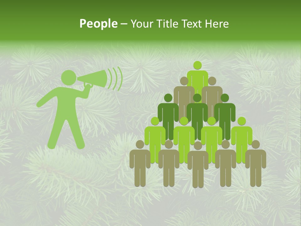 A Bunch Of Green Pine Needles Powerpoint Template PowerPoint Template