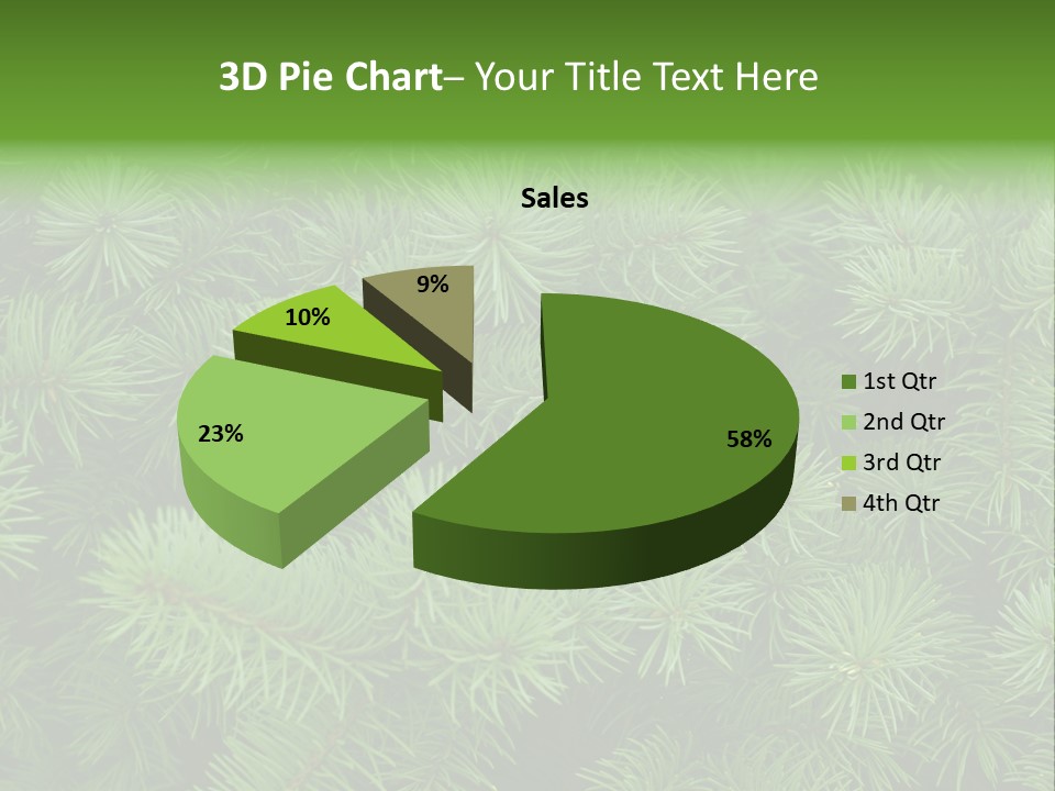 A Bunch Of Green Pine Needles Powerpoint Template PowerPoint Template