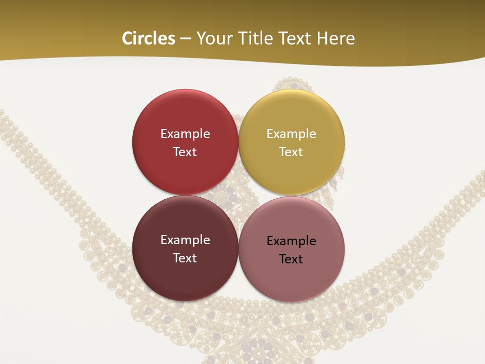 A Gold Necklace And Earrings On A White Background PowerPoint Template