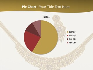 A Gold Necklace And Earrings On A White Background PowerPoint Template