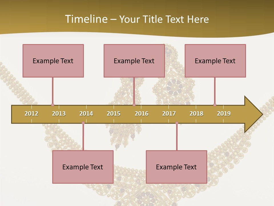 A Gold Necklace And Earrings On A White Background PowerPoint Template