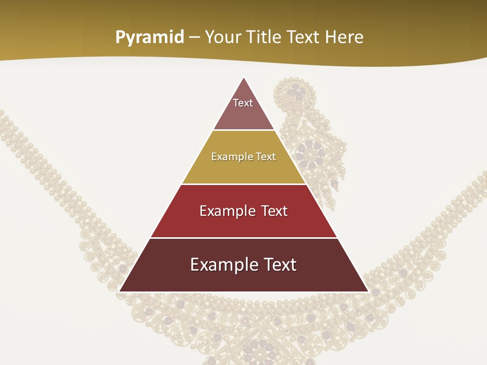 A Gold Necklace And Earrings On A White Background PowerPoint Template