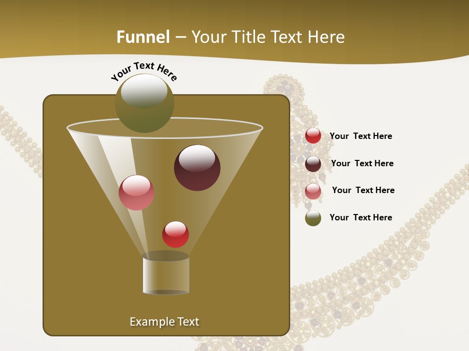 A Gold Necklace And Earrings On A White Background PowerPoint Template