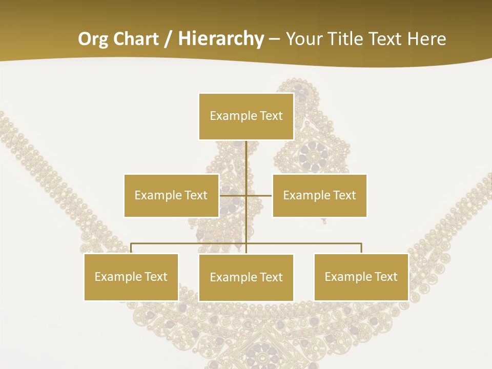 A Gold Necklace And Earrings On A White Background PowerPoint Template