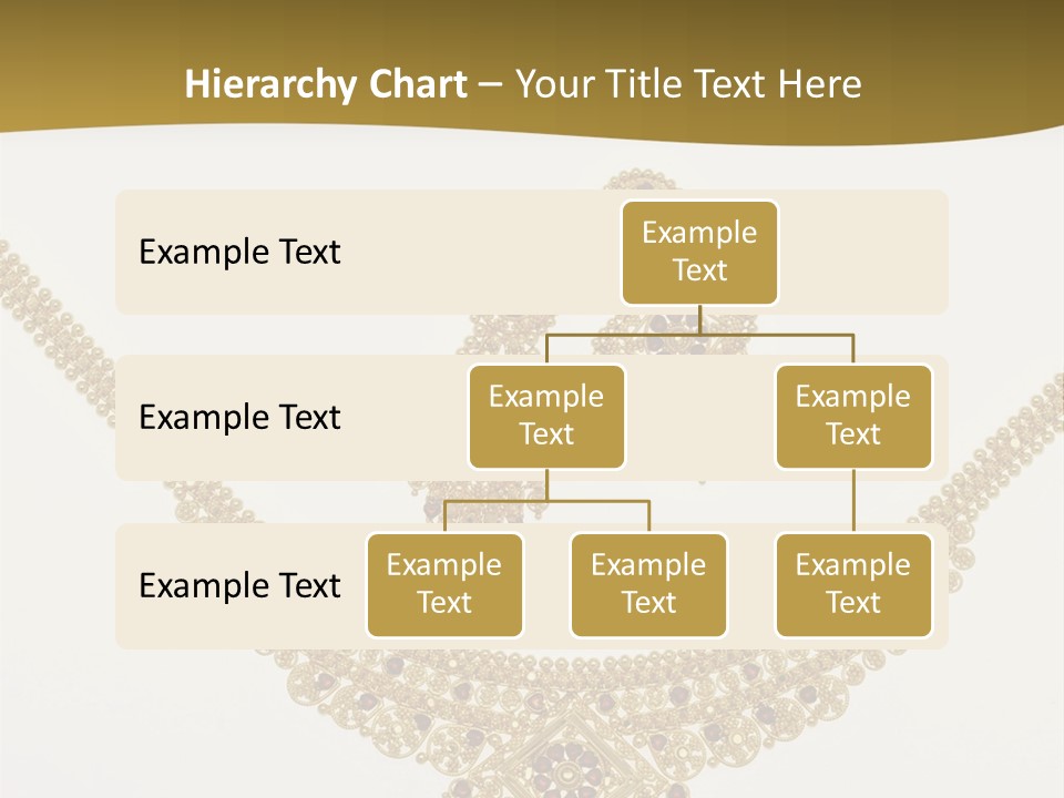 A Gold Necklace And Earrings On A White Background PowerPoint Template