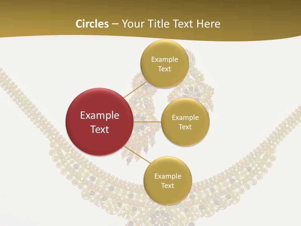 A Gold Necklace And Earrings On A White Background PowerPoint Template