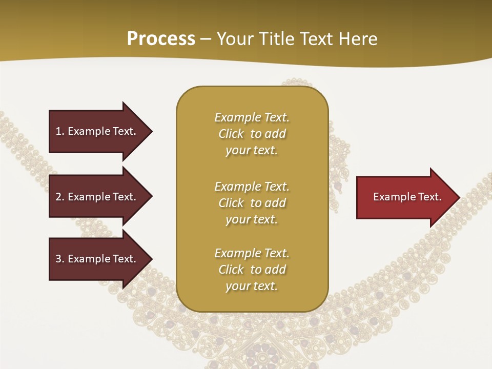 A Gold Necklace And Earrings On A White Background PowerPoint Template