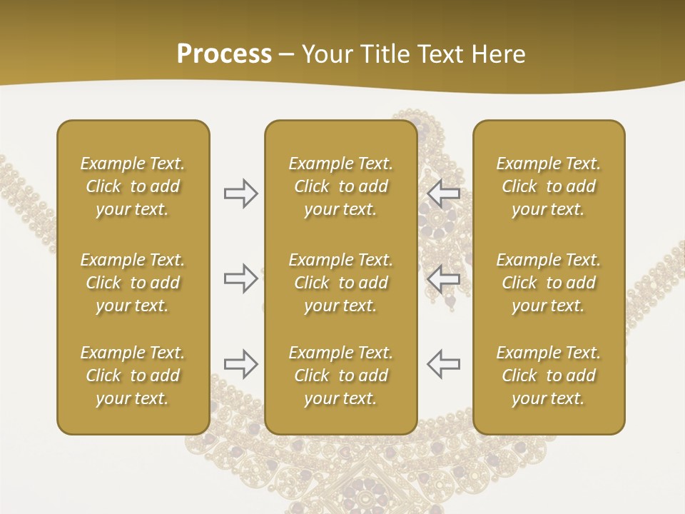 A Gold Necklace And Earrings On A White Background PowerPoint Template