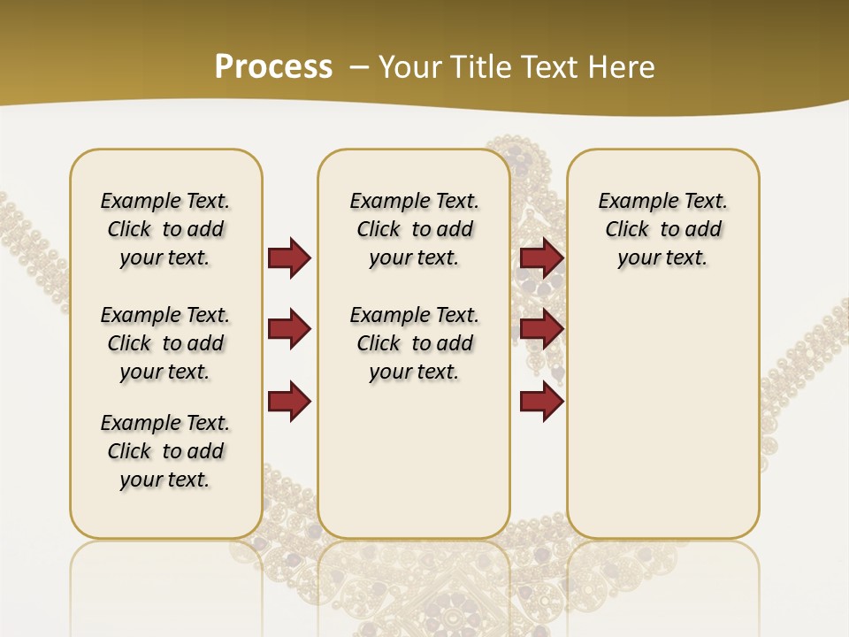 A Gold Necklace And Earrings On A White Background PowerPoint Template