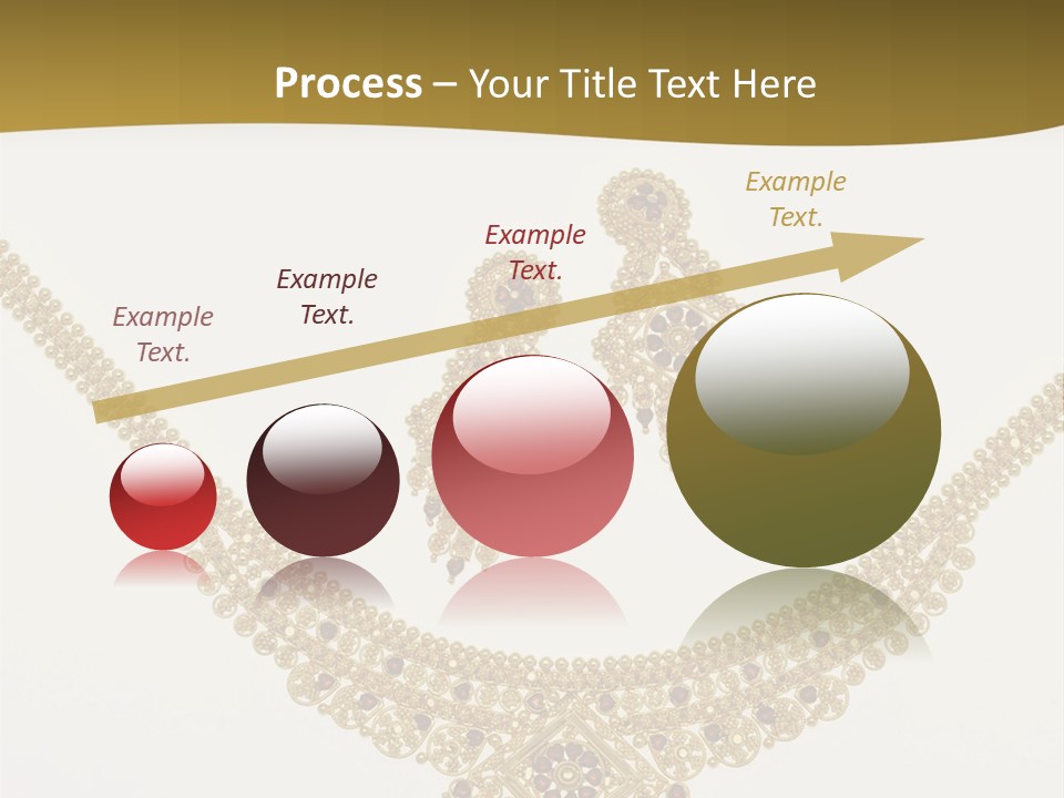 A Gold Necklace And Earrings On A White Background PowerPoint Template