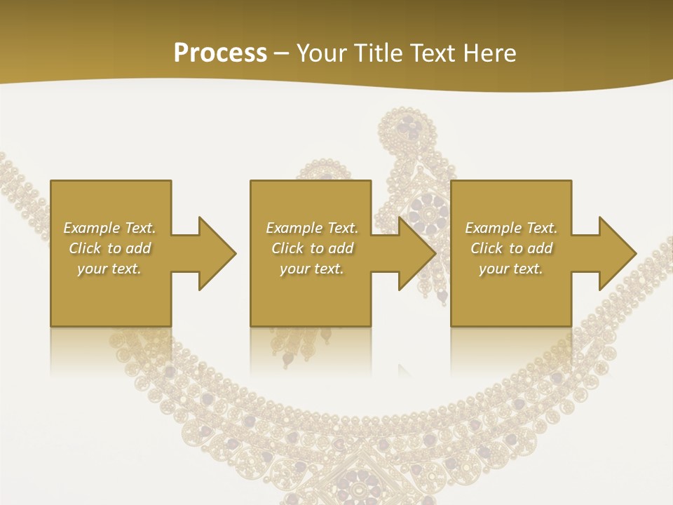 A Gold Necklace And Earrings On A White Background PowerPoint Template