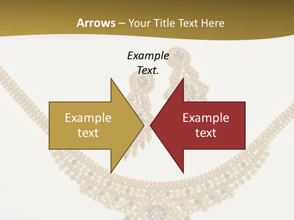 A Gold Necklace And Earrings On A White Background PowerPoint Template