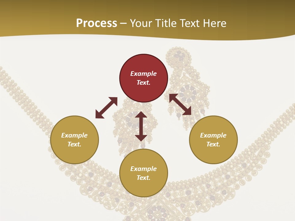 A Gold Necklace And Earrings On A White Background PowerPoint Template