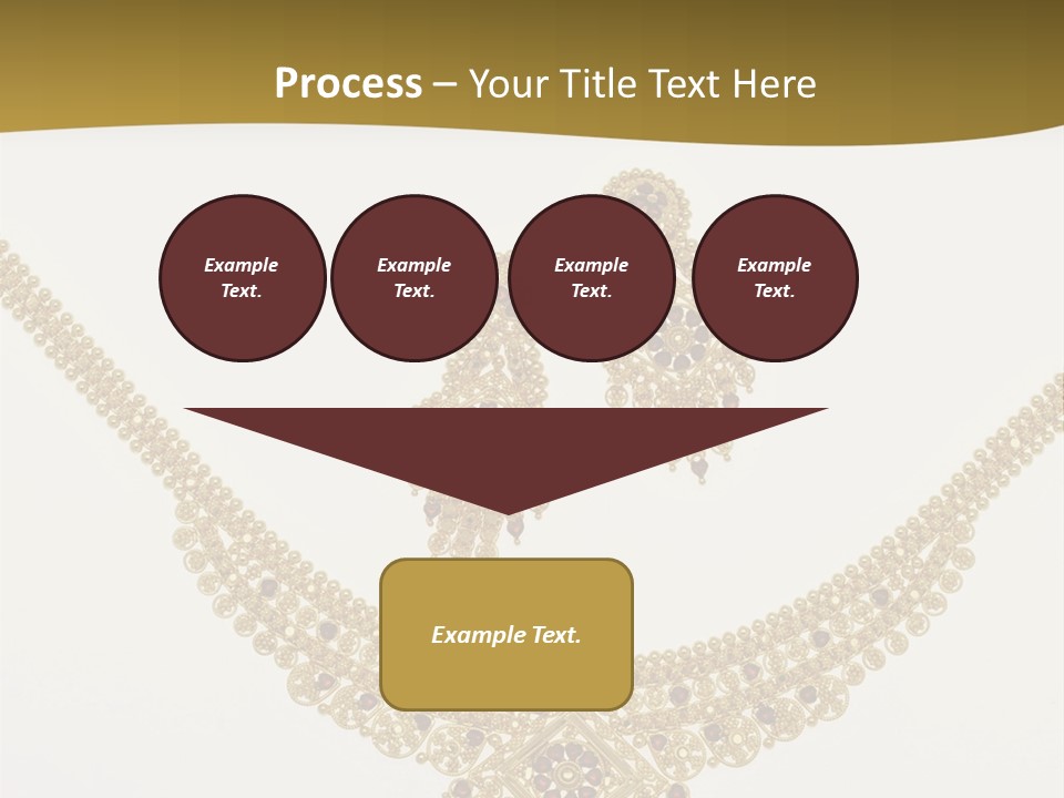 A Gold Necklace And Earrings On A White Background PowerPoint Template