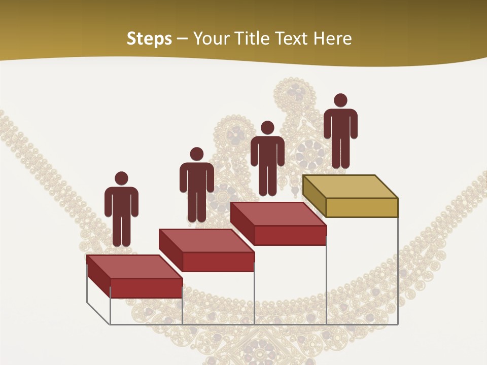 A Gold Necklace And Earrings On A White Background PowerPoint Template