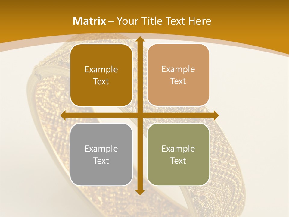 A Gold Bracelet On A White Surface With A Gold Background PowerPoint Template
