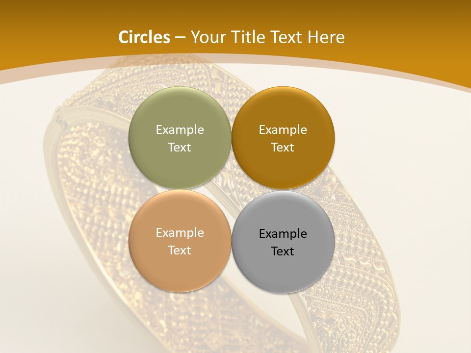 A Gold Bracelet On A White Surface With A Gold Background PowerPoint Template