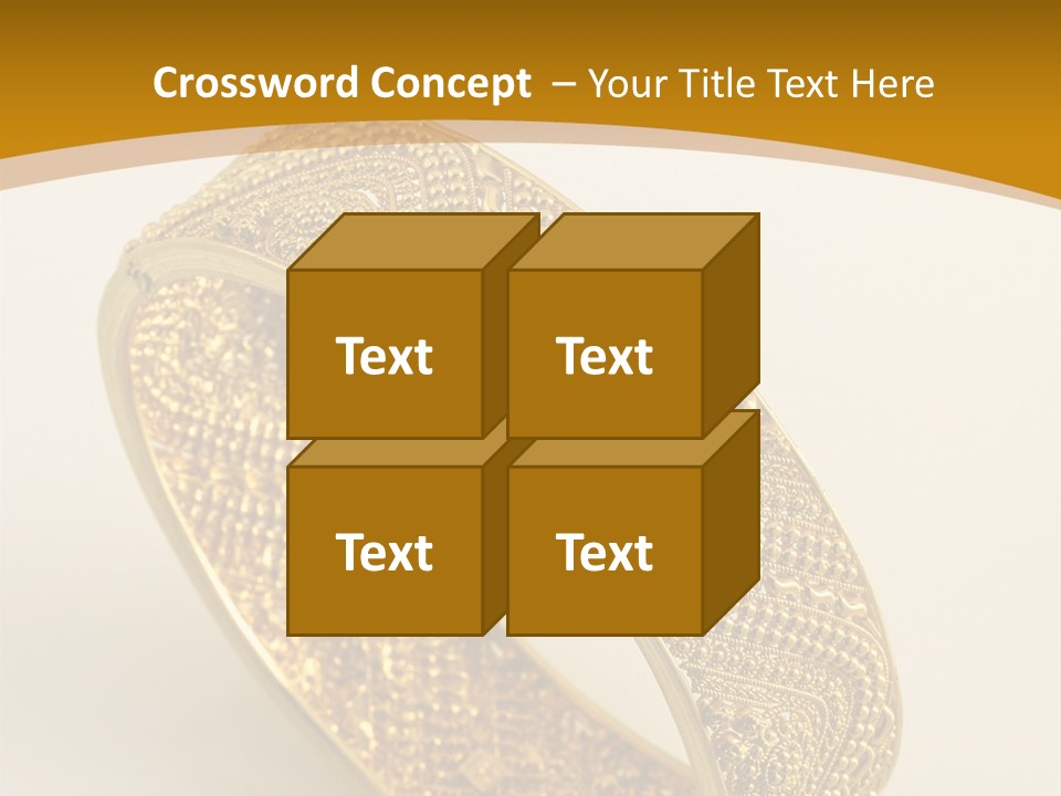 A Gold Bracelet On A White Surface With A Gold Background PowerPoint Template