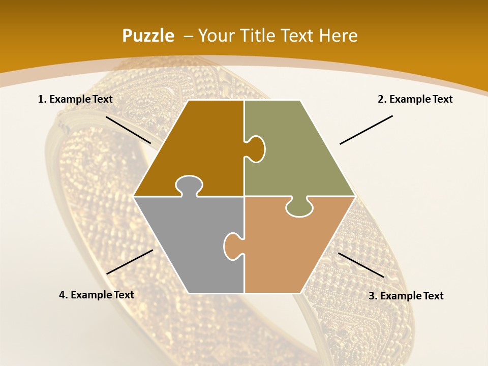 A Gold Bracelet On A White Surface With A Gold Background PowerPoint Template