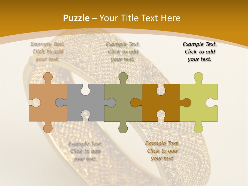 A Gold Bracelet On A White Surface With A Gold Background PowerPoint Template
