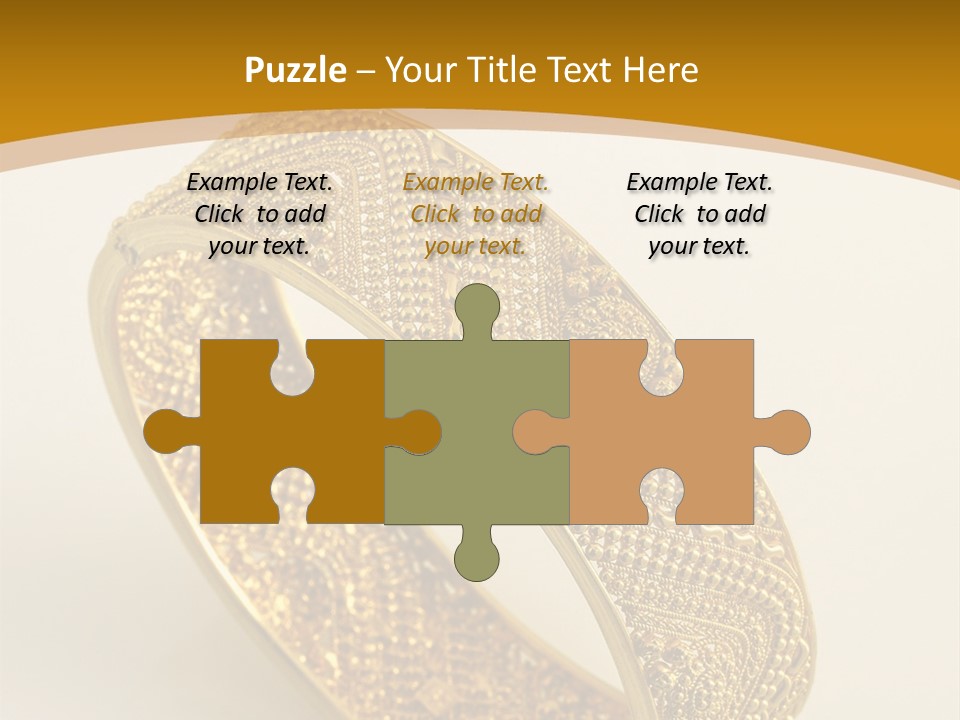 A Gold Bracelet On A White Surface With A Gold Background PowerPoint Template